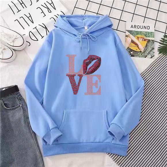 Kvinders hoodie med kreativ læbe-design Skovae
