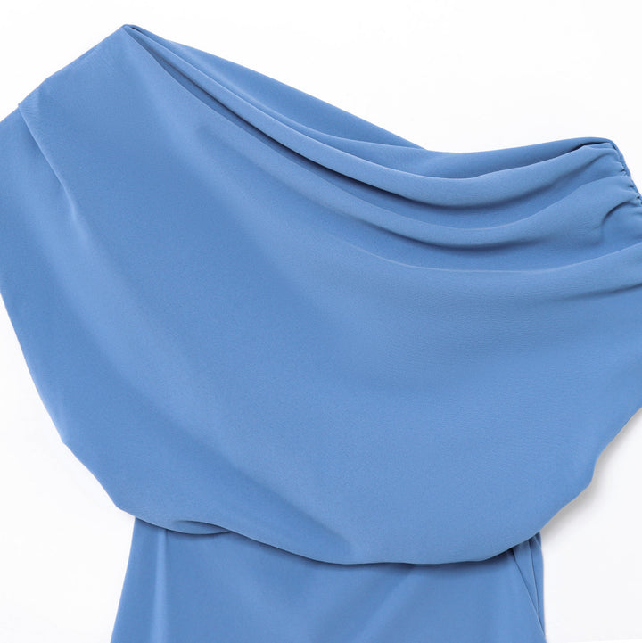 Femme One-Shoulder Draped Maxi Kjole Stilla