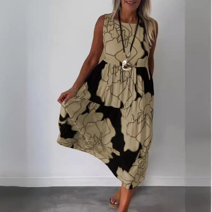 Dame Trendy Maxikjole med asymmetrisk snit og blomsterdesign Stilla