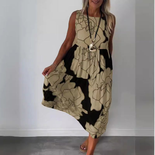 Dame Trendy Maxikjole med asymmetrisk snit og blomsterdesign Stilla