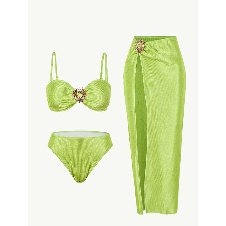 Dame Bikini-sæt med moderne top og elegant omslagsskjørt Stilla
