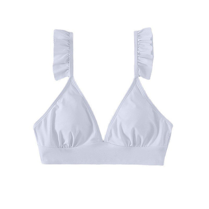 Dame triangle-bikini top med modiske flæsedetaljer og justerbare stropper Stilla
