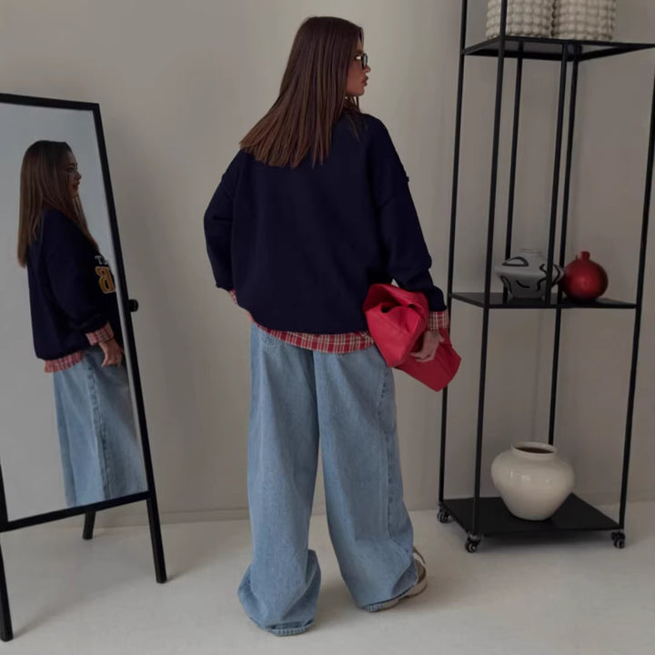 Kvinder sweatshirt med kreativt tekst og afslappet pasform Stilla