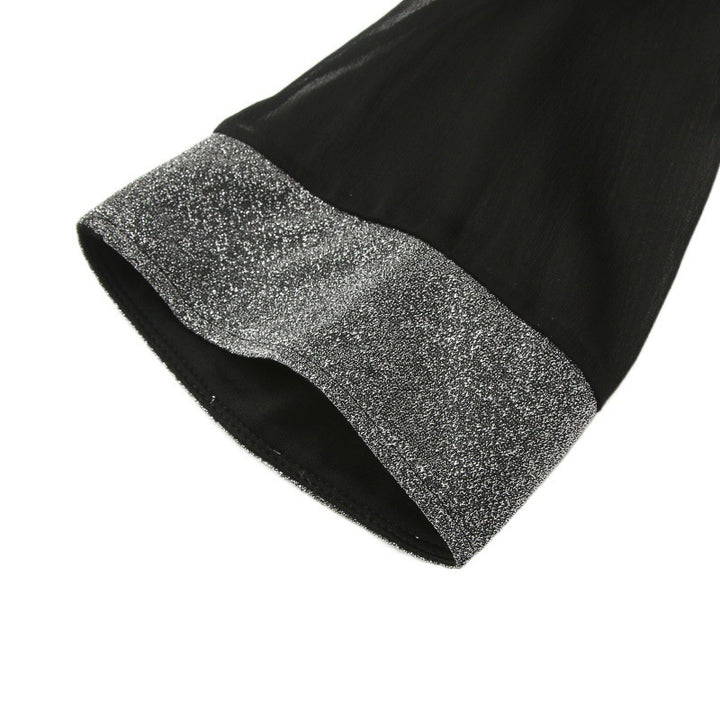 Damer Elegant Cowl Neck Mini Kjole med Klokkeærmer Stilla