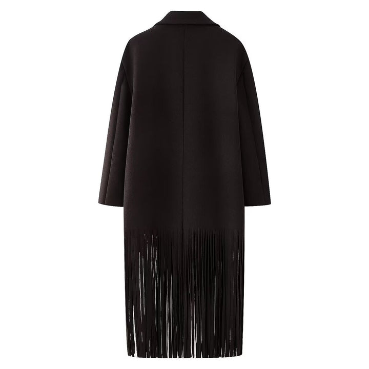 Femme Frynse-Detail Lang Blazer Frakke Stilla
