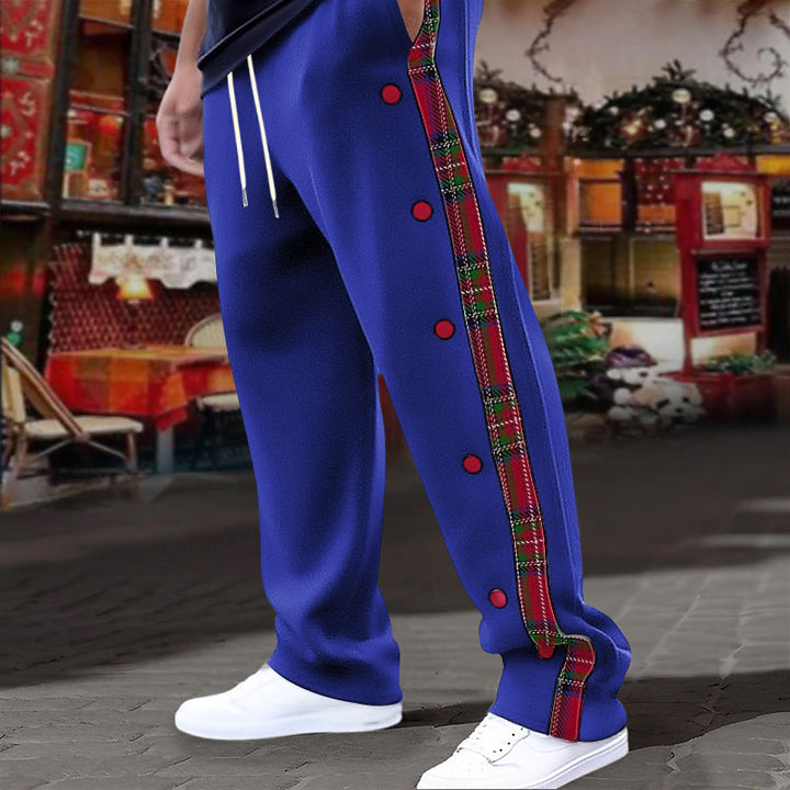 Herrer Sporty Fritidsbukser med praktiske trykknapper og moderside stripe detaljer Stilla