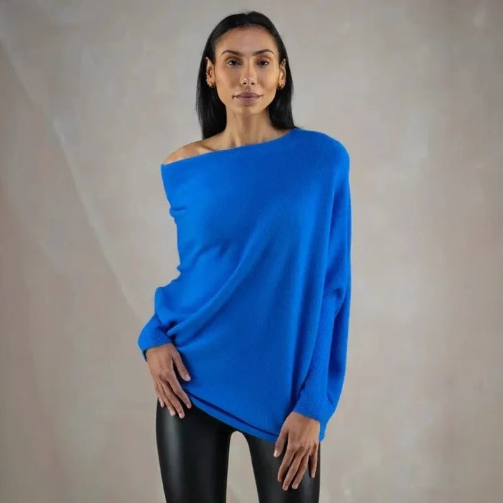 Dame afslappet striktop med løs pasform og off shoulder design Stilla