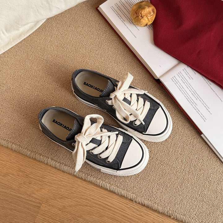 Femme Casual Snørre-Canvas-Sneakers Stilla 1749724668