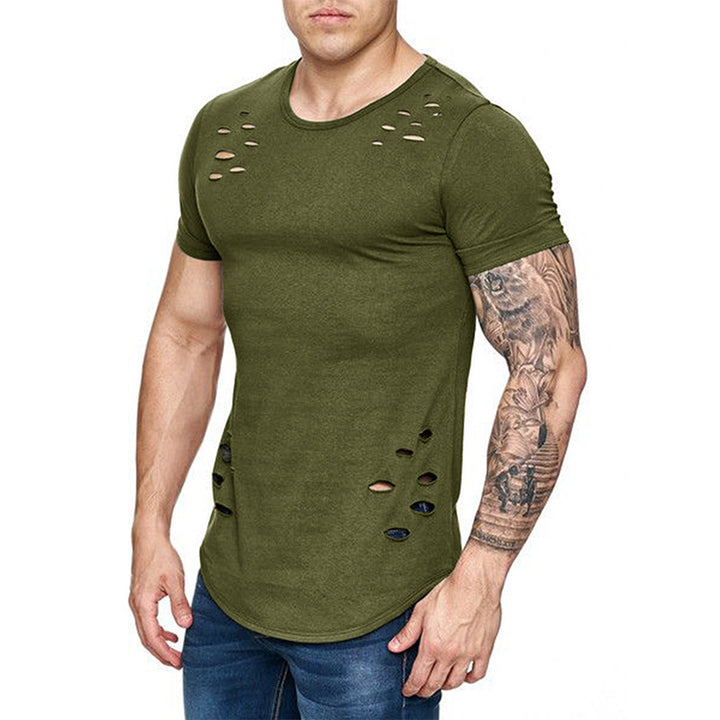 Herrer moderne T-shirt med detaljerede ribber Stilla