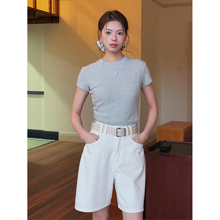 Damer casual jeansshorts med bred pasform og moderne elementer Stilla