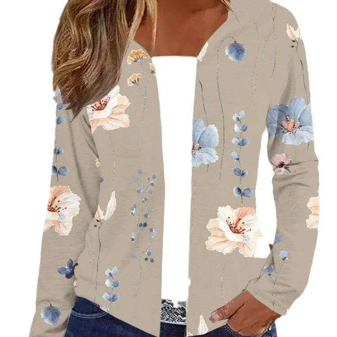 Dame Blomsterprint Langærmet Jakke Stilla