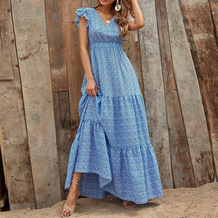 Dame stribet Bohemian maxikjole Stilla