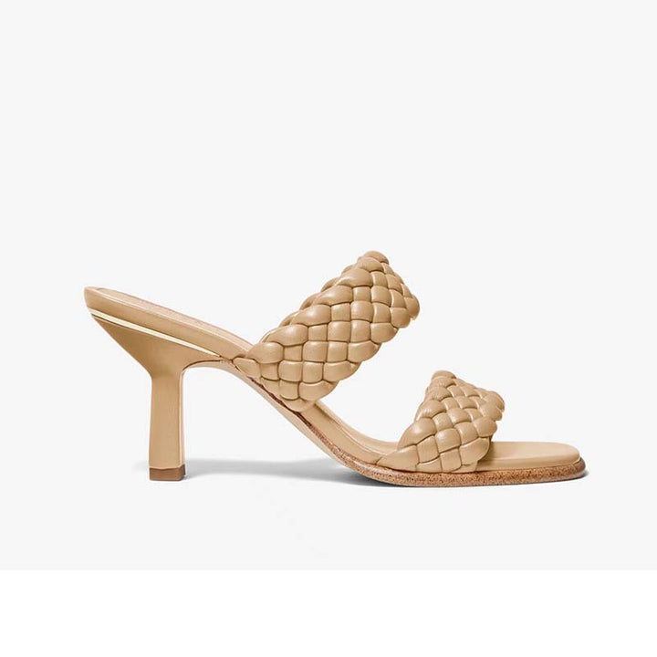 Femme Woven Chunky Heel Slide Sandaler Stilla
