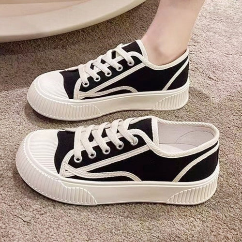 Femme Classic Canvas Snørebånd Sneakers med forhøjet sål Stilla