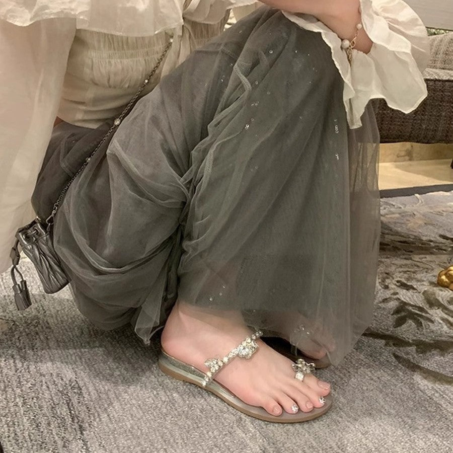 Kvinder Slide Sandaler med elegante strass-accenter Stilla