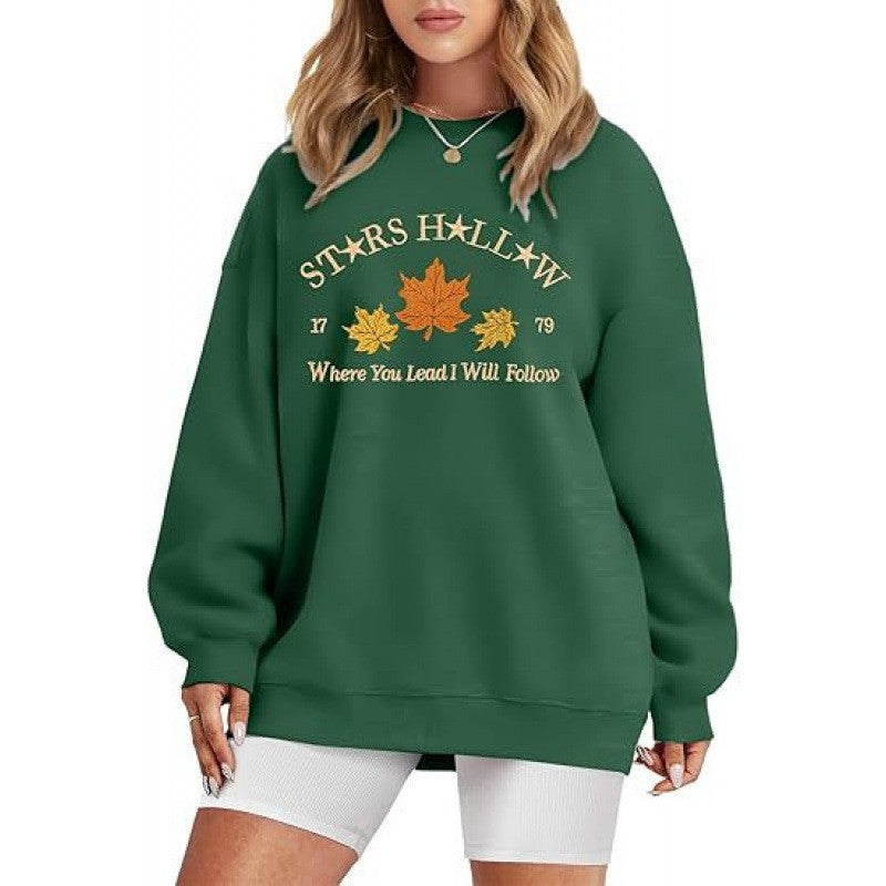 Kvinders sweatshirt med en løs pasform og dekorativt efterårsmotiv Stilla