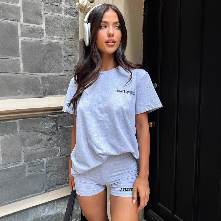 Dame Lounge-Sæt med afslappet T-shirt og shorts Skovae