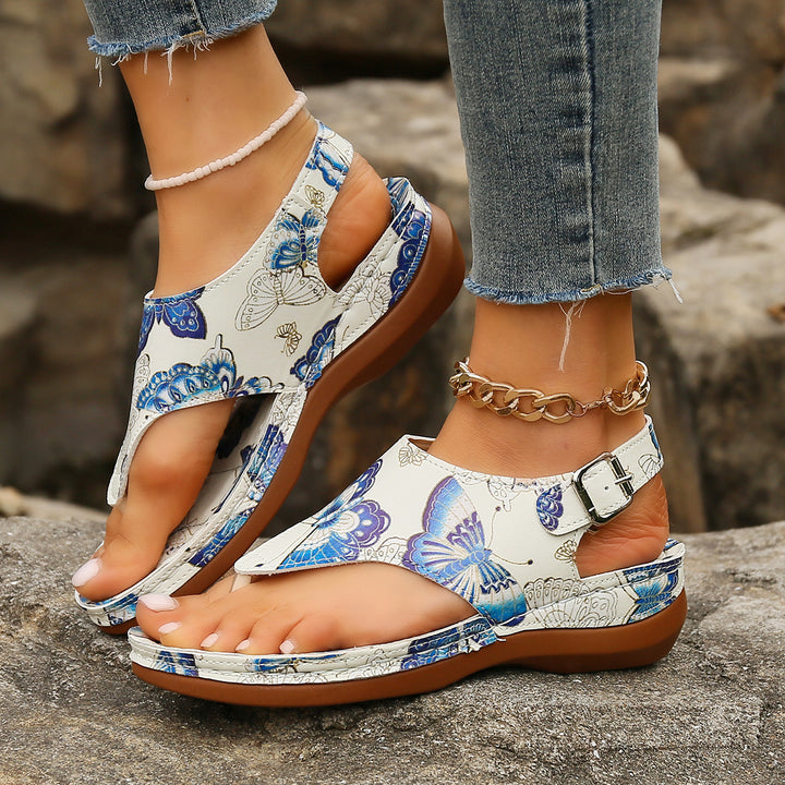 Dame flip-flops med blomstermotiv og skridsikker sål Stilla