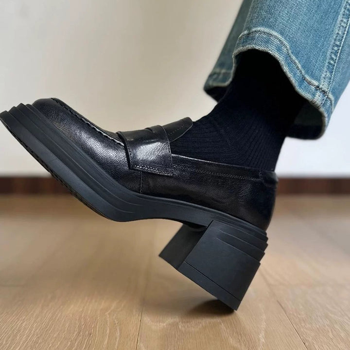 Dame Elegante Loafers med tyk gummisål og blødt læder Stilla