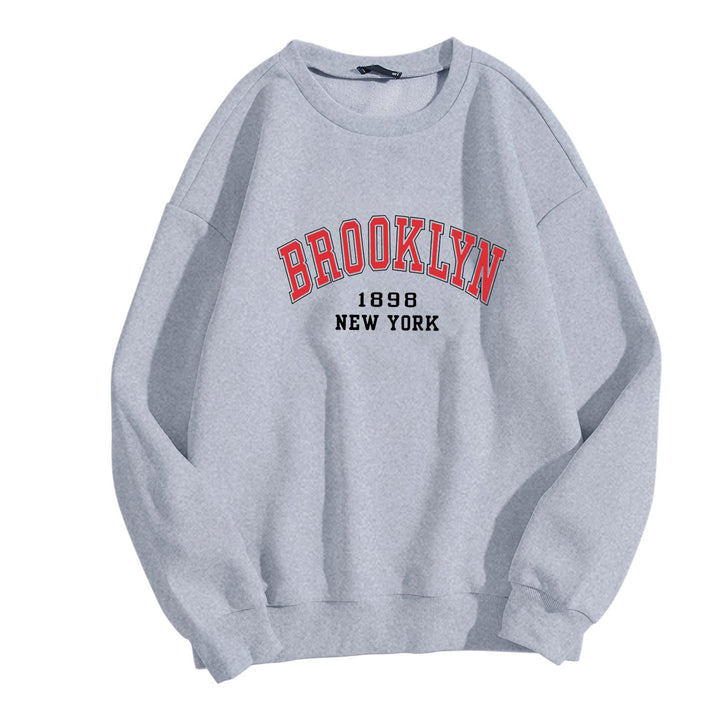 Kvinders casual oversized sweater med Brooklyn print Skovae