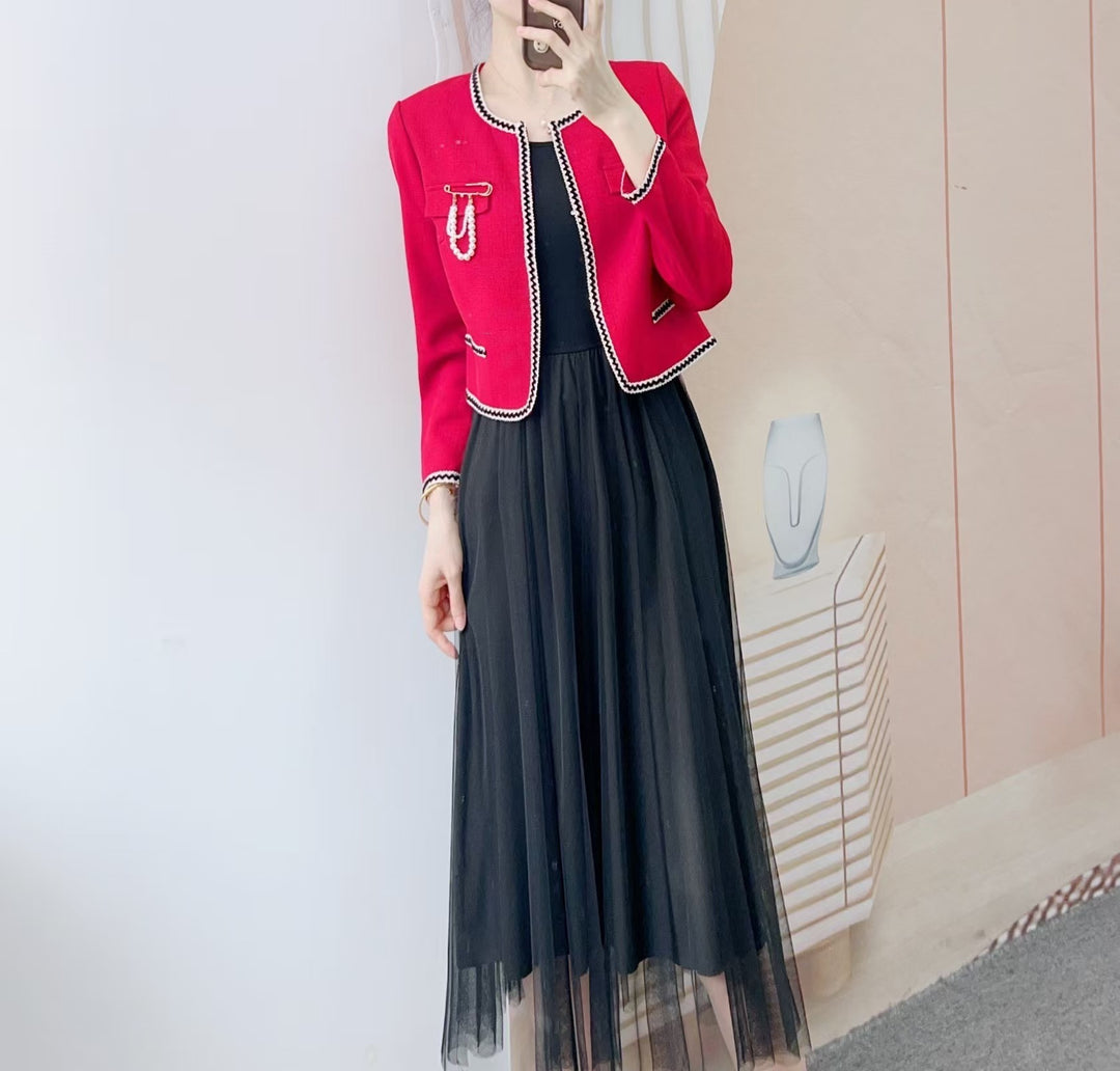Dame elegant kort blazer med eksklusive detaljer Stilla