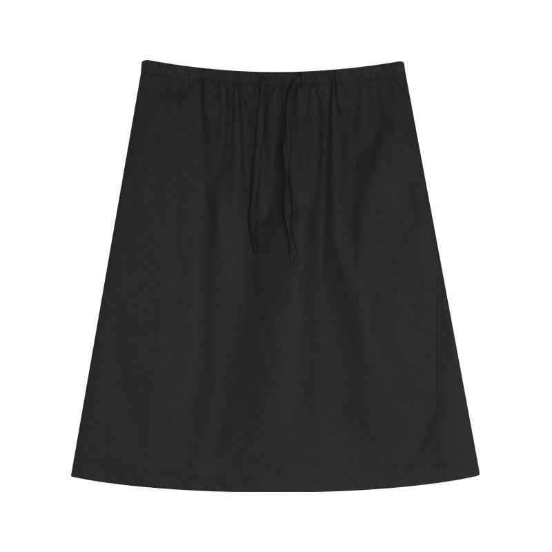 Dame afslappet sommernederdel med elastisk talje og sidelommer Stilla