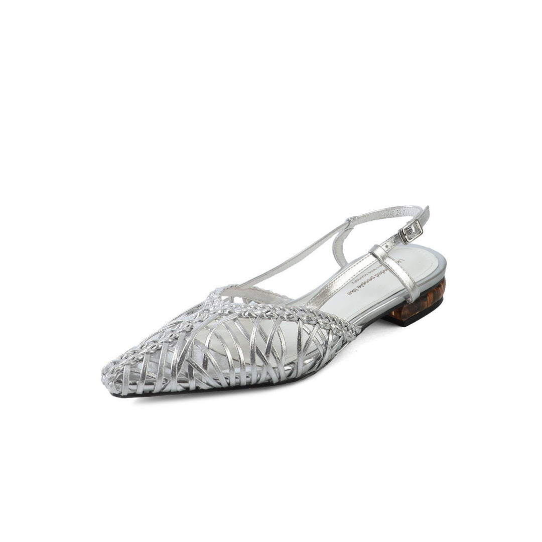 Dame Wovet Slingback Ballerinas med Justerbar Rem Stilla