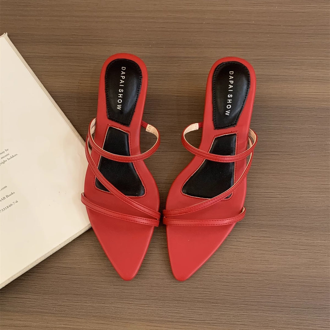 Dame Elegant Spids Udsnit Slingback Hæle med Rem Design Stilla