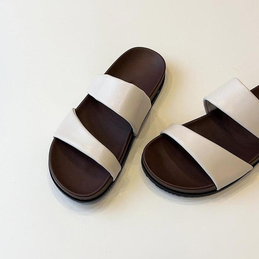 Kvinder samtids Slip-On Slide sandaler med dobbelt bånd design Stilla