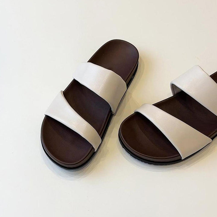 Kvinder samtids Slip-On Slide sandaler med dobbelt bånd design Stilla