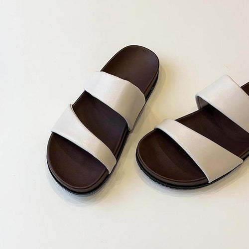 Kvinder samtids Slip-On Slide sandaler med dobbelt bånd design Stilla