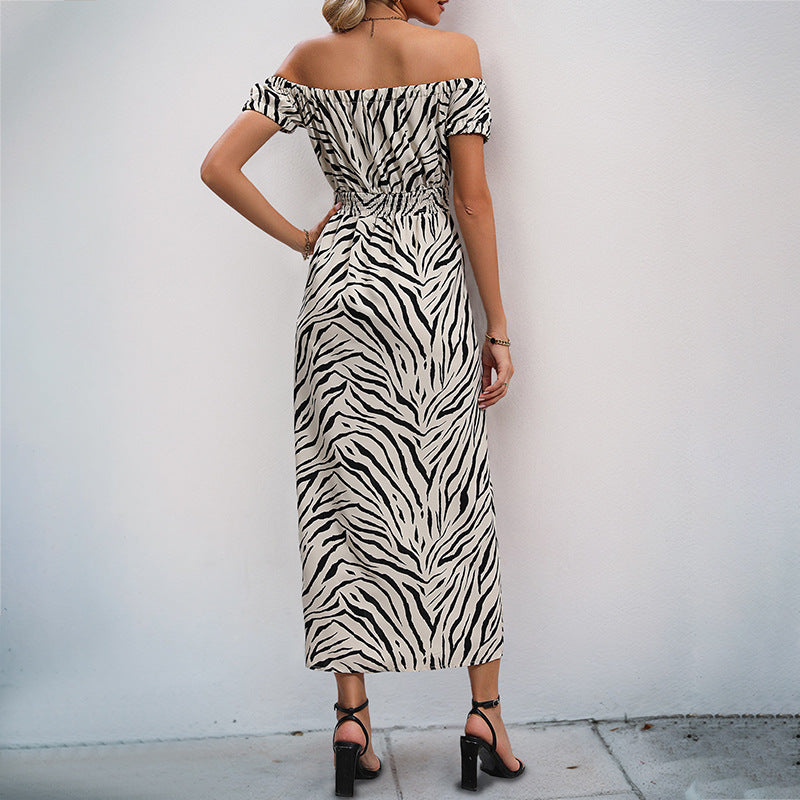 Femme Off-Shoulder Maxi Kjole med Bryllups Slids Stilla