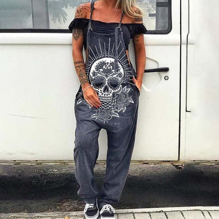 Dameoverall med unikt blomsterdesign og afslappet snit Stilla