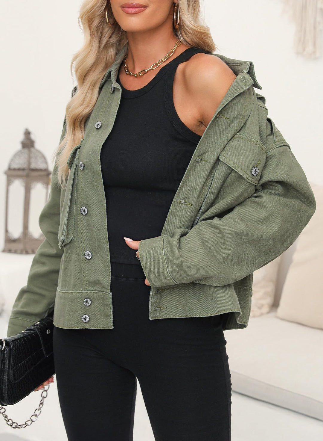Dame afslappet oversized jakke med praktiske lommer og moderigtigt design Stilla