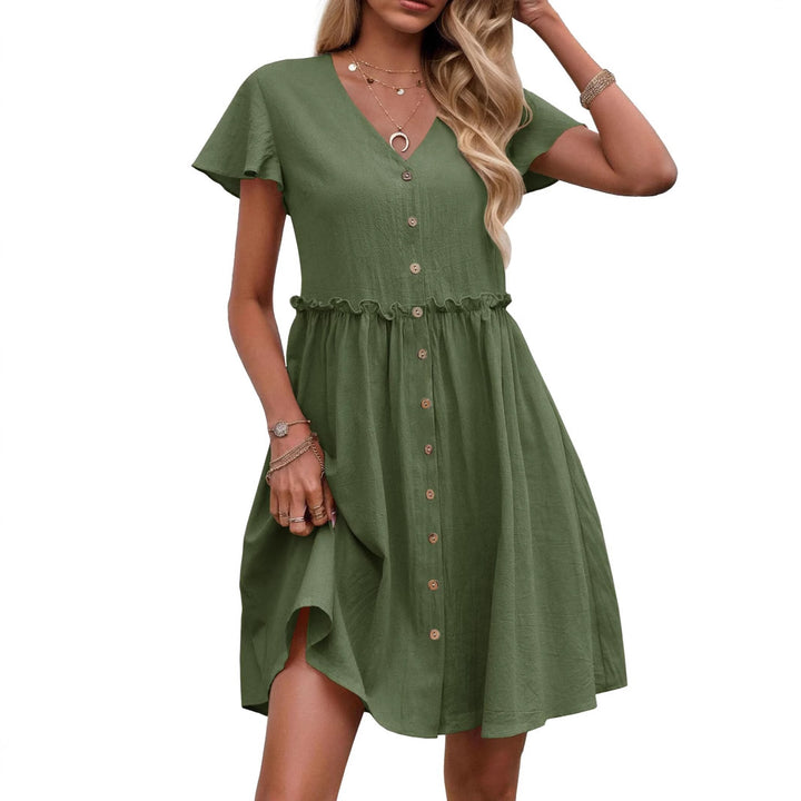 Dame Button-Down Udstillet Mini Kjole Stilla