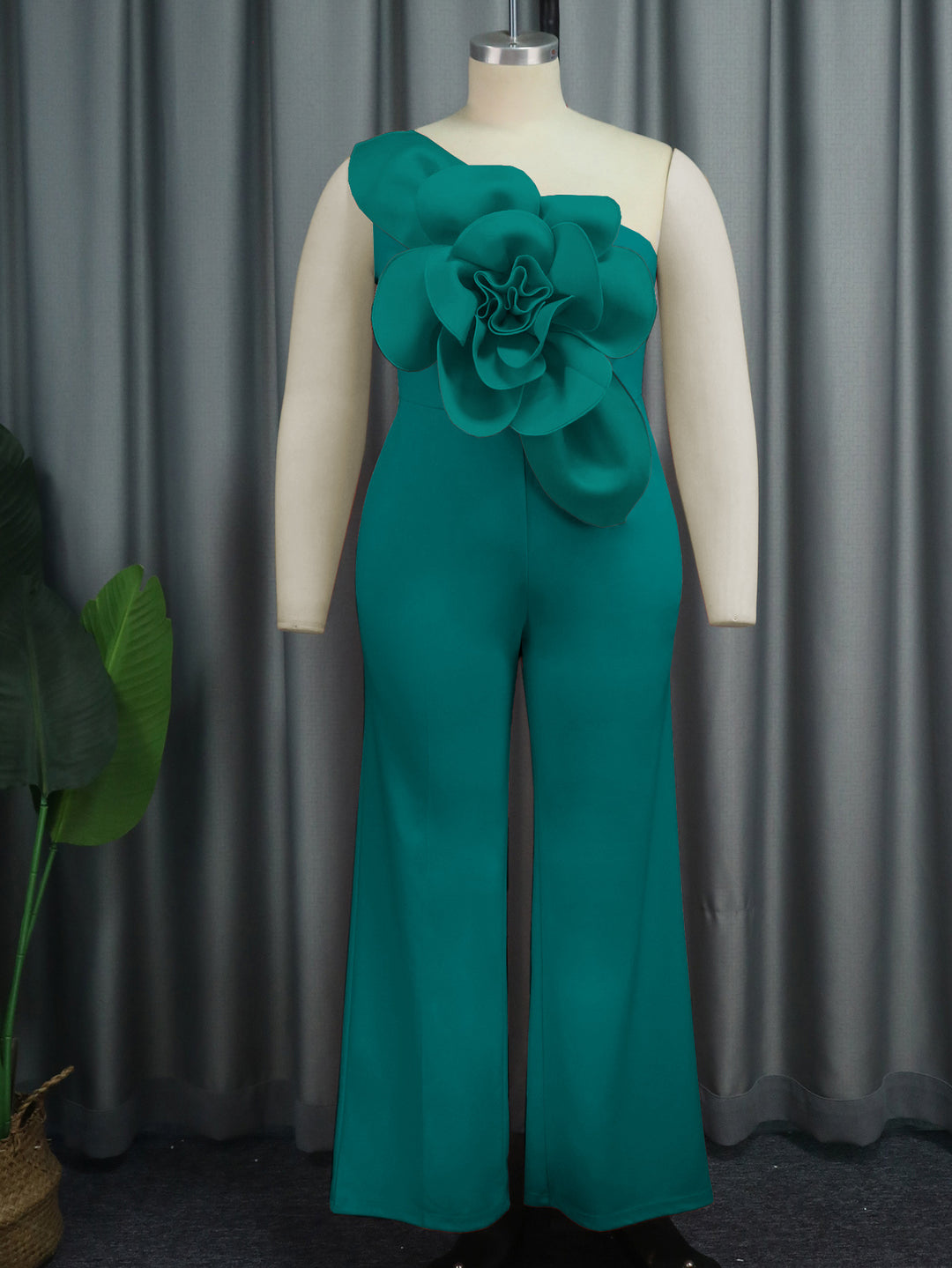 Damer Elegant Jumpsuit med blomsterdetalje på skuldrene Skovae