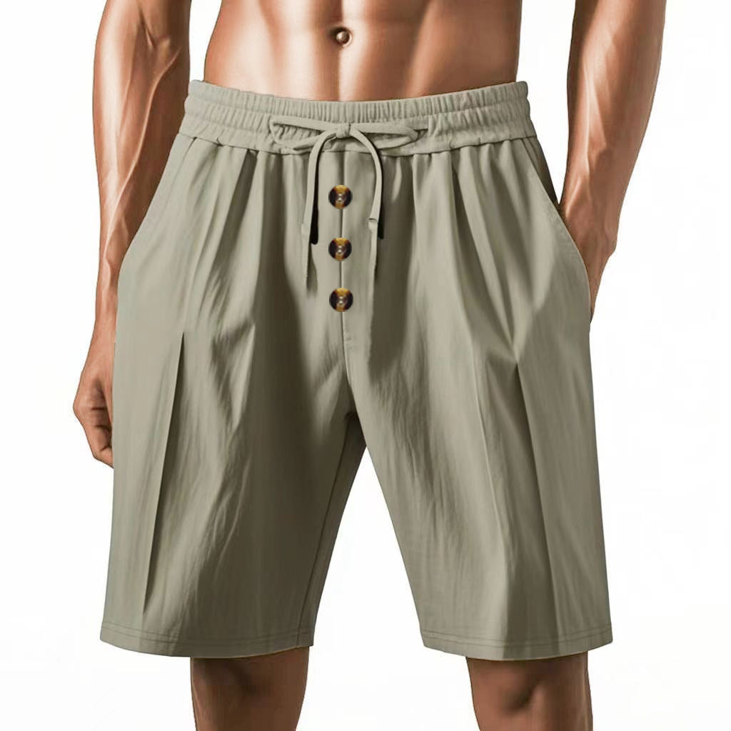 Herrer stilfulde sommershorts med knaplukning og elastisk talje Stilla