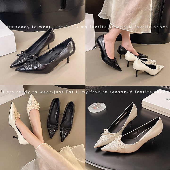 Dame elegante Slingback-pumps med fashionable snøre detaljer Stilla