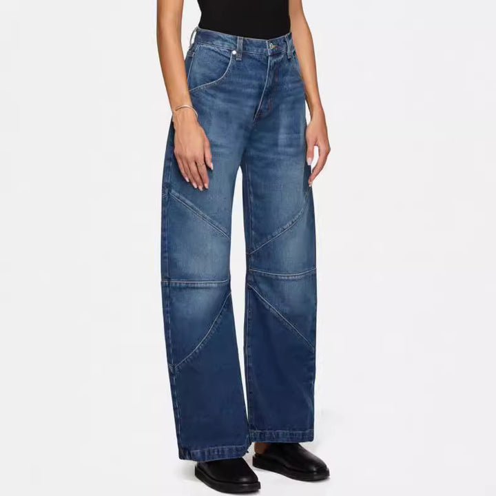 Dame Løst skårne jeans med stilfuldt patchwork-design Stilla