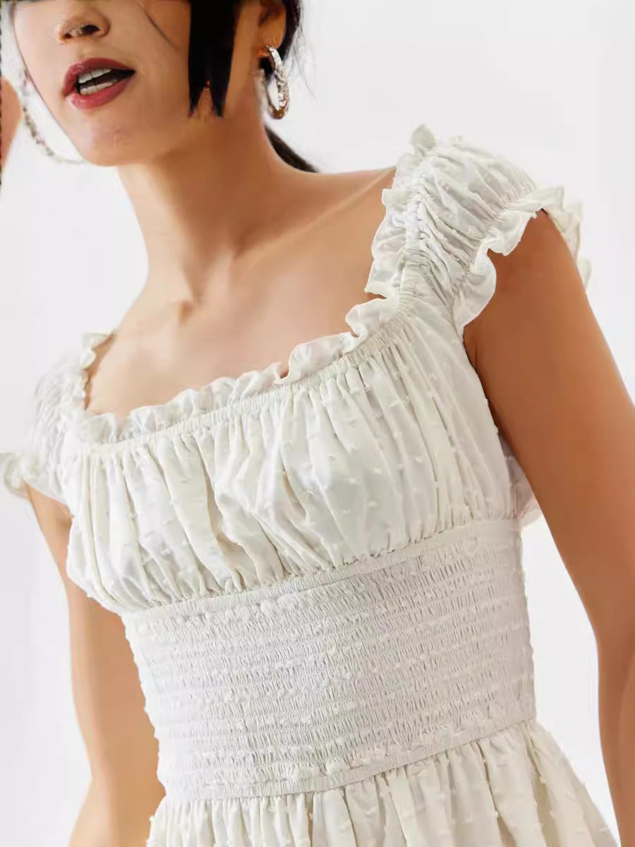 Femme Off-Shoulder Ruffle Mini Kjole Stilla