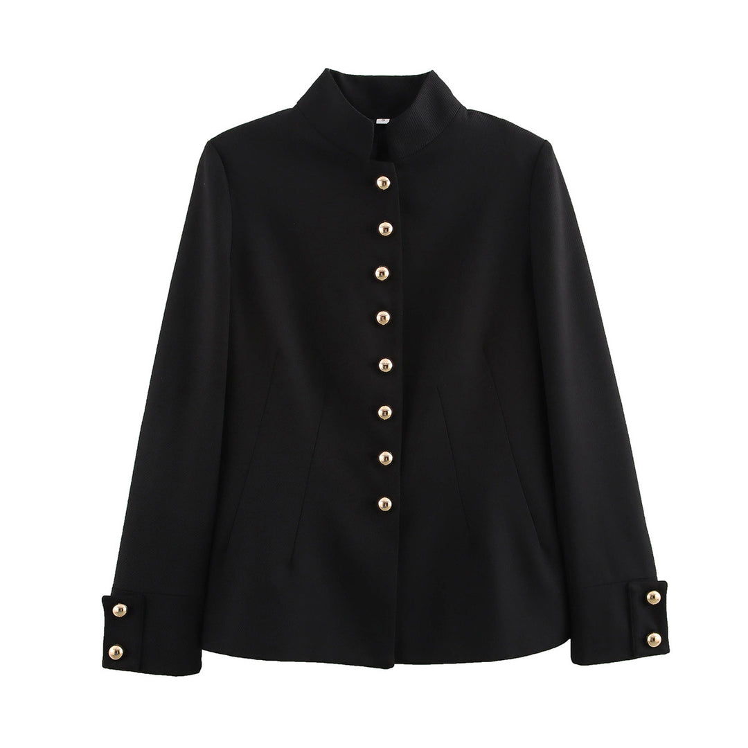 Dame elegant kort jakke med dekorative knapper Stilla