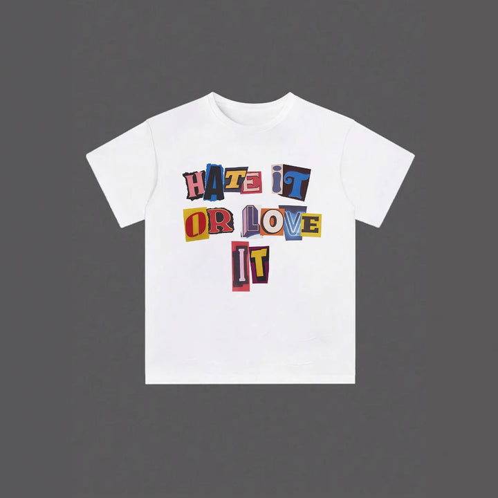 Dame T-shirt med iøjnefaldende skrift og løs pasform Skovae