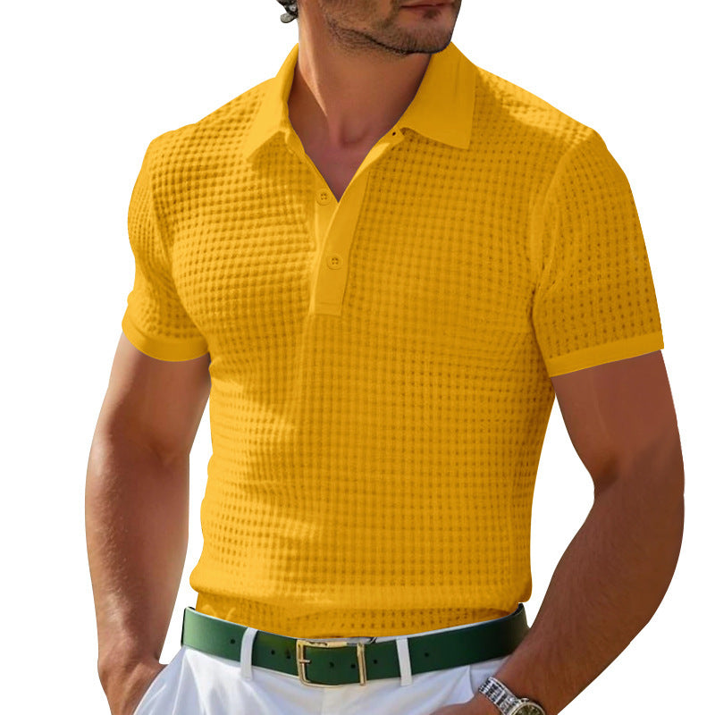 Herre polo skjorte med moderne strukturdesign og åndbart materiale Stilla