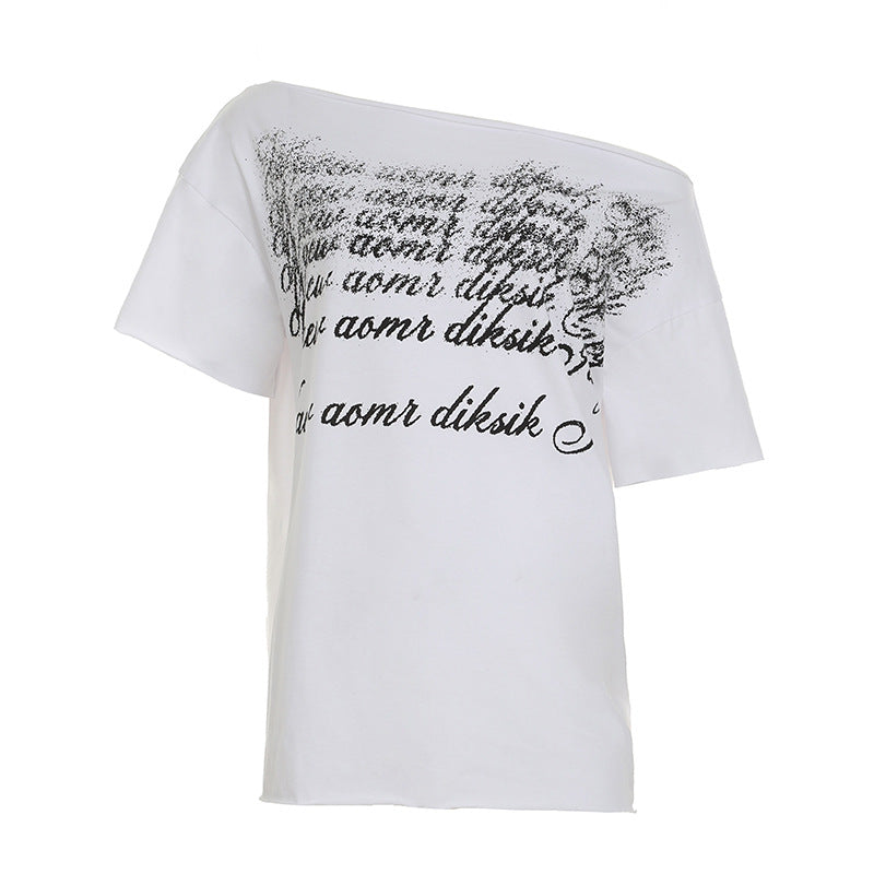 Dame Oversized T-Shirt med krystaludsmykning og V-hals Skovae