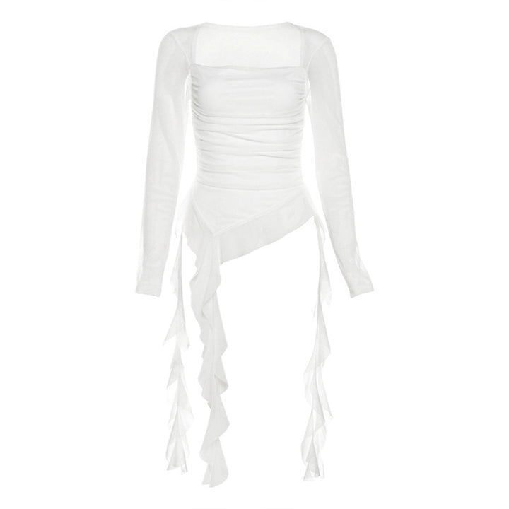 Dame bodysuit med rynkedetaljer og figursyet design Stilla