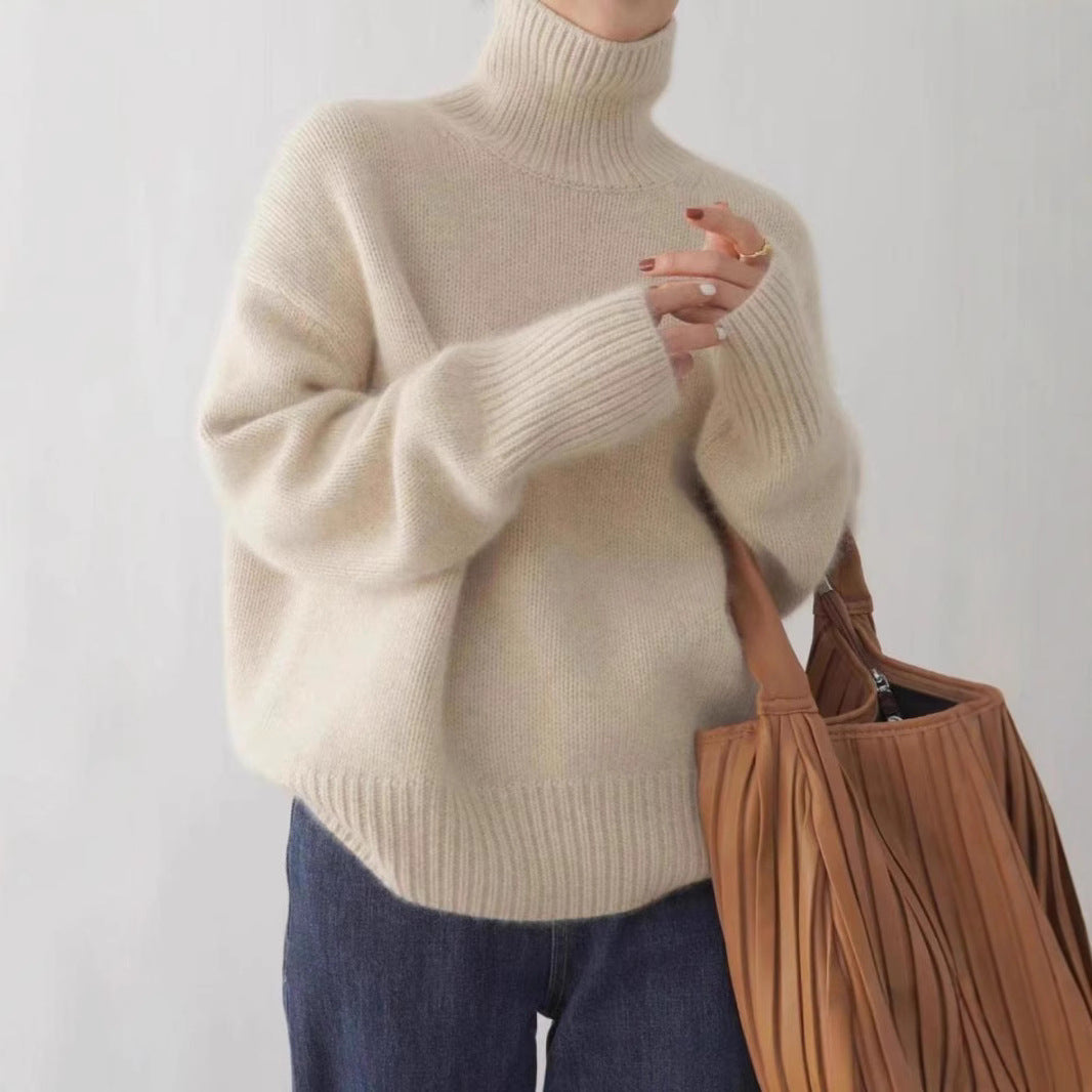 Dame designer turtleneck sweater lavet af høj kvalitet uld Stilla