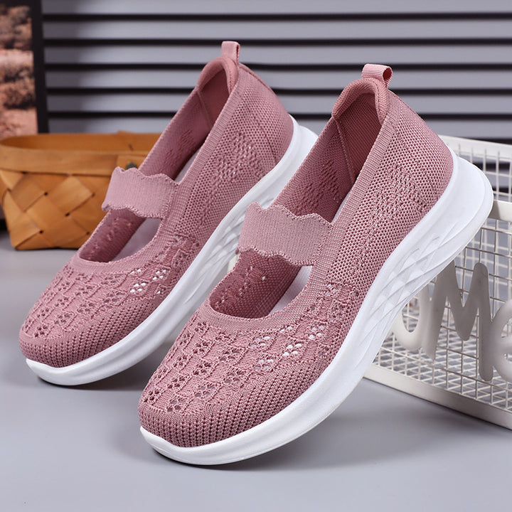Femme Åndbare Slip-On Mary Jane Sneakers med Komfort Stretch-Overdel Stilla