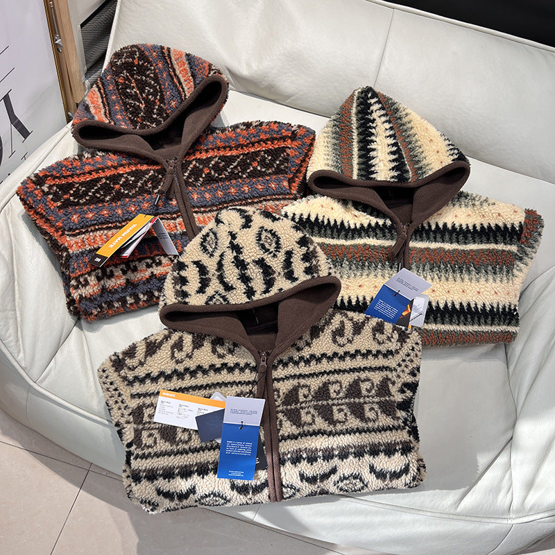 Kvinders Cozy Fleece Jakke med Trendy Mønster Stilla