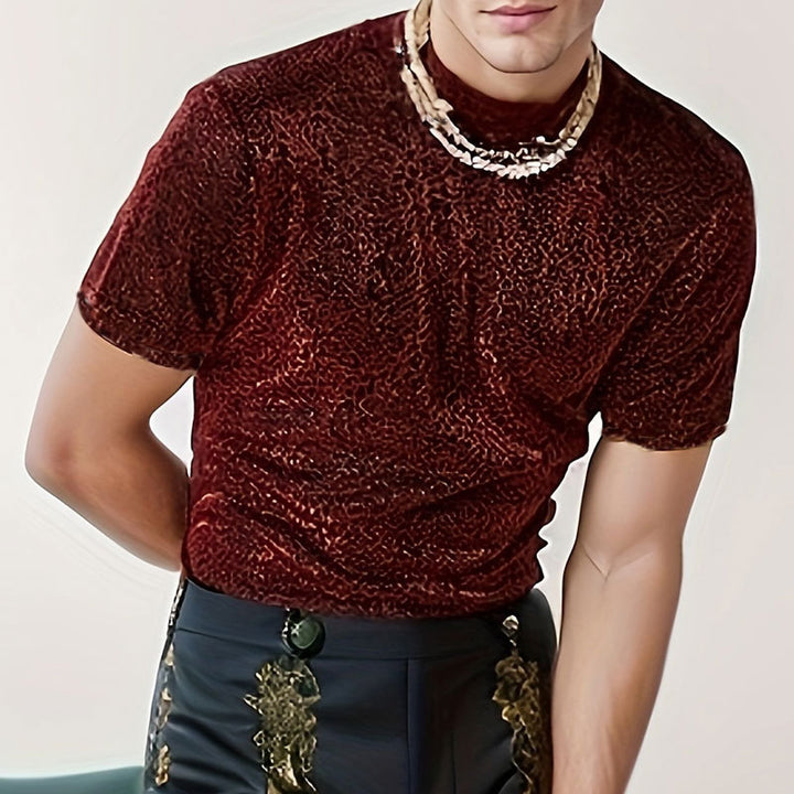 Herrernes fitness t-shirt med stilfuld leopardmønster og åndbare egenskaber Stilla