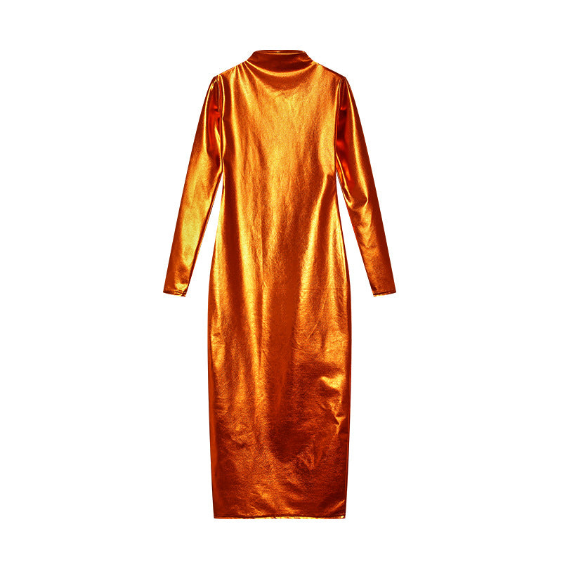 Dame Elegant Satin Maxikjole Stilla